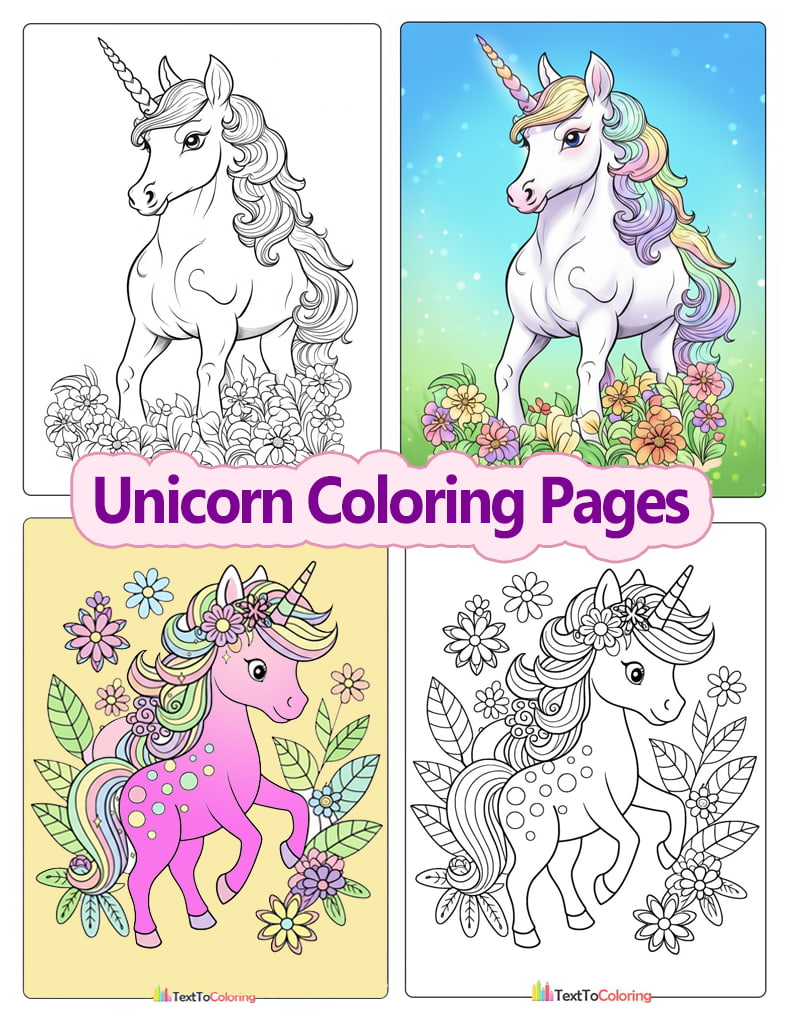 Unicorn Coloring Pages