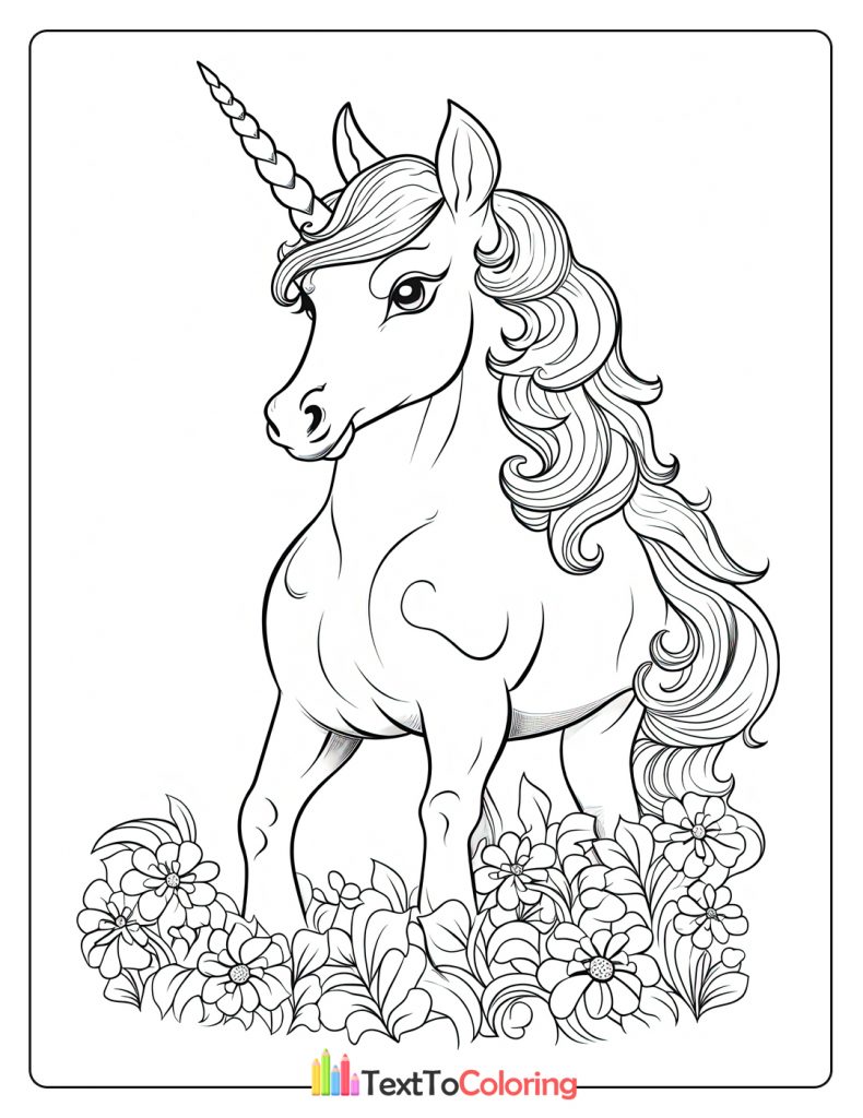 Unicorn Pony Coloring Page