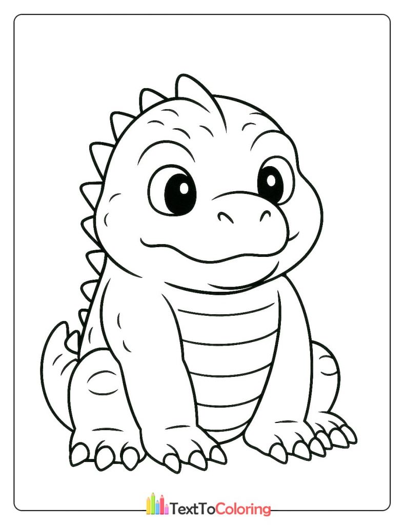 Adorable Baby Godzilla Coloring Page