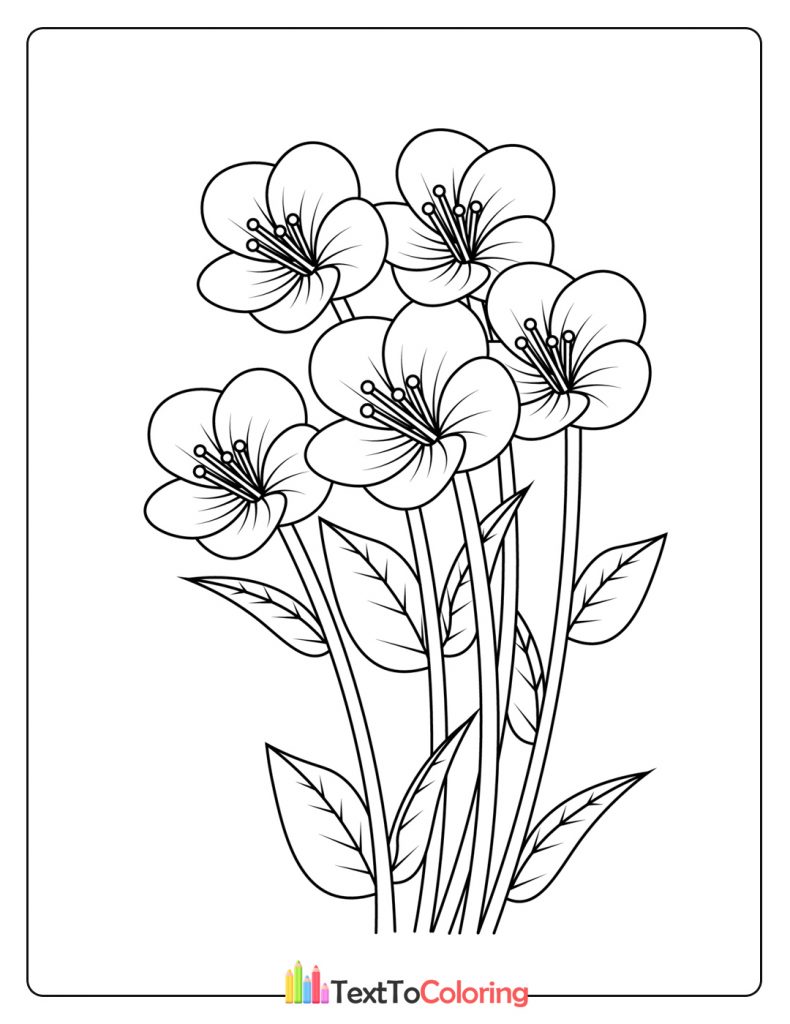 Flower Branch Coloring Page