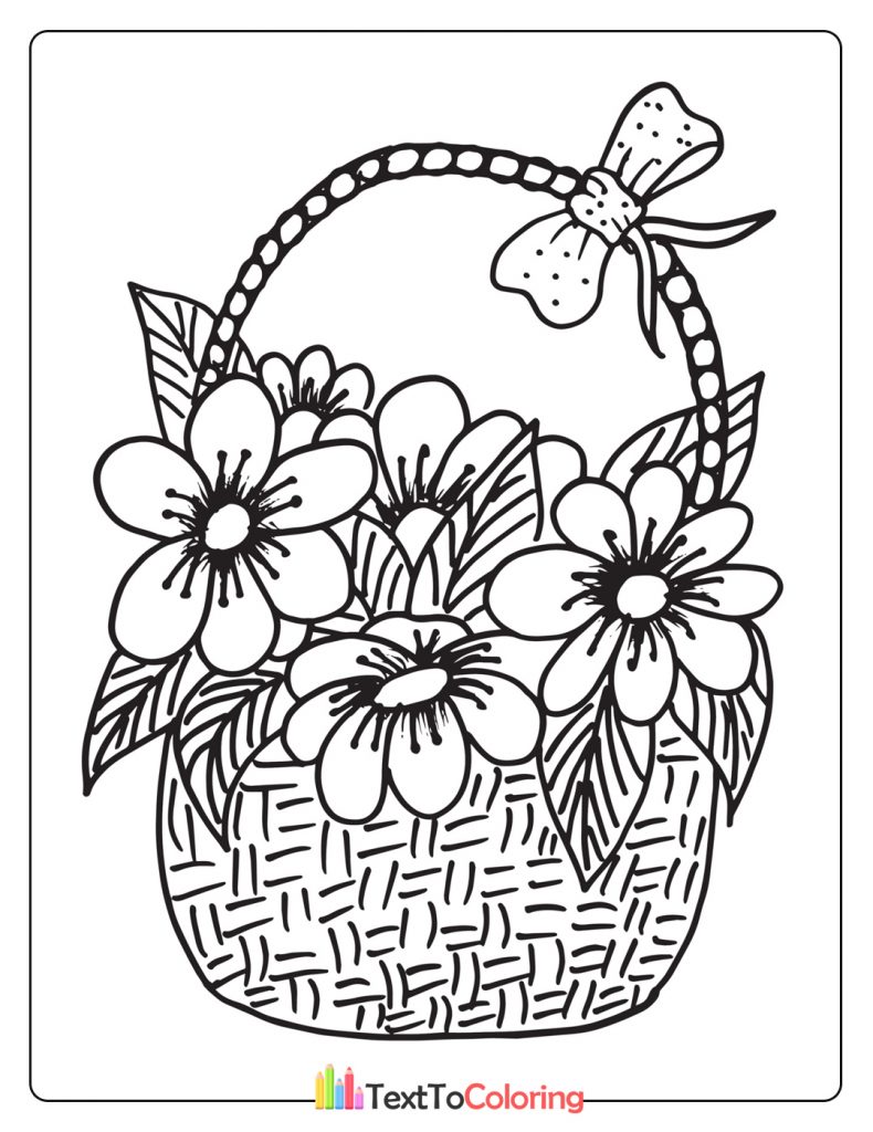 Flower Coloring Page For Kids