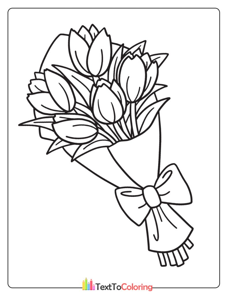 Flower Isolated Coloring Page