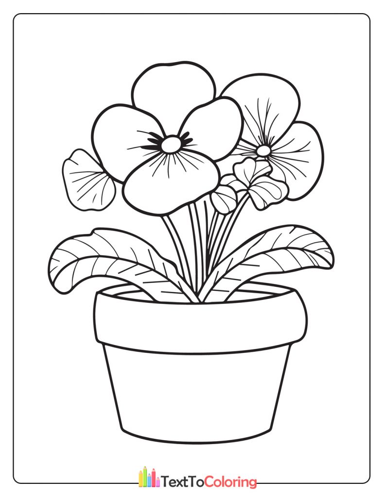 Flower Of Vase Coloring Pages For Kids