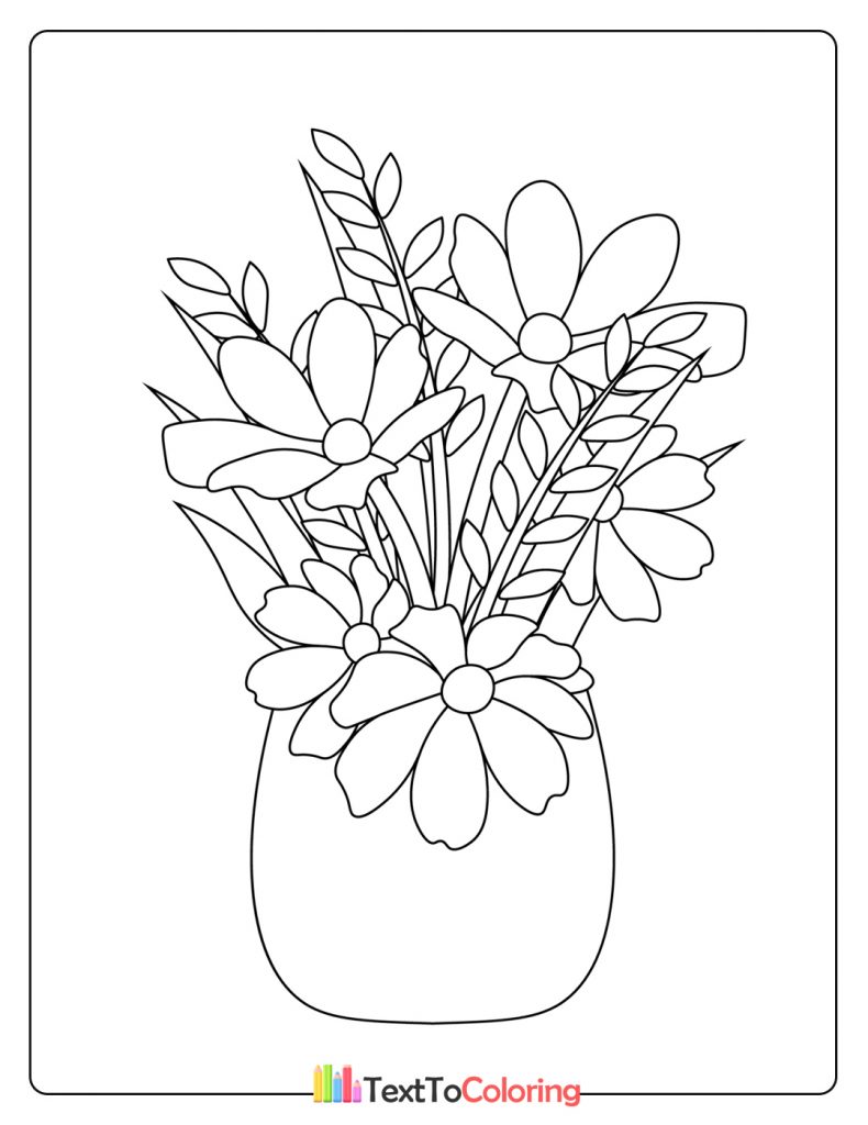 Flower Pot Coloring Page