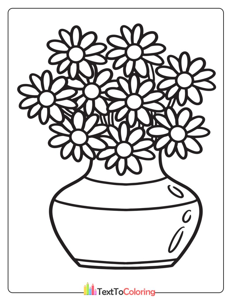 Flowers Vase to Coloring