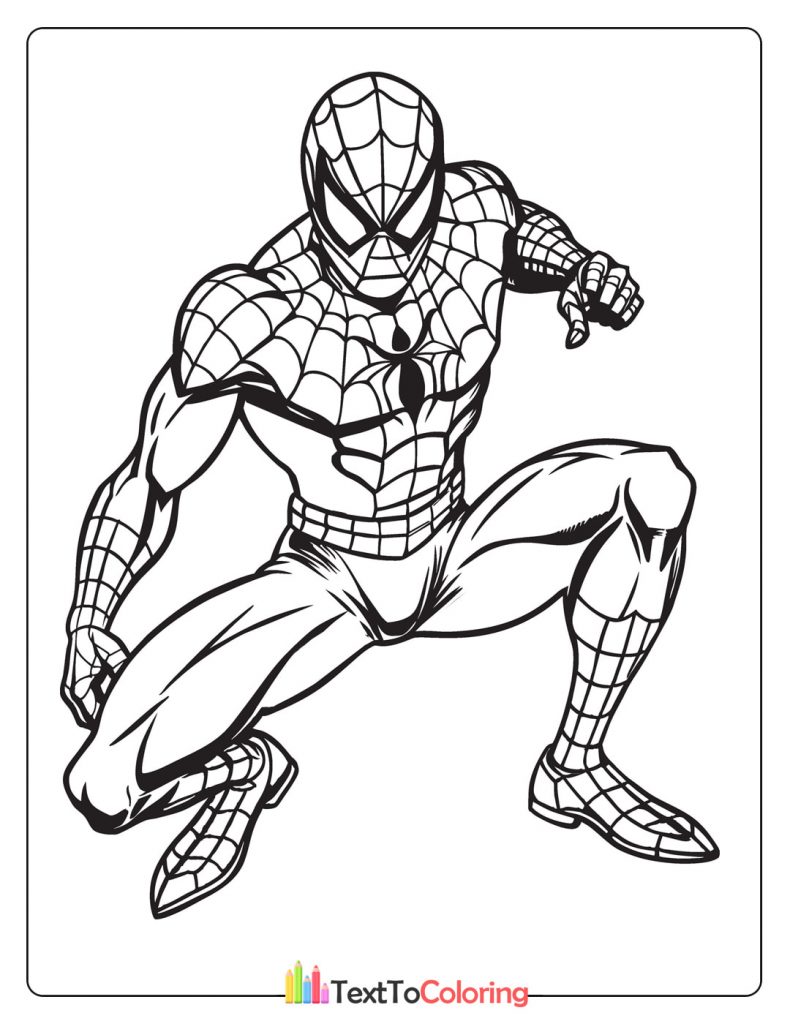 Spider-Man crouched low ready to spring into action