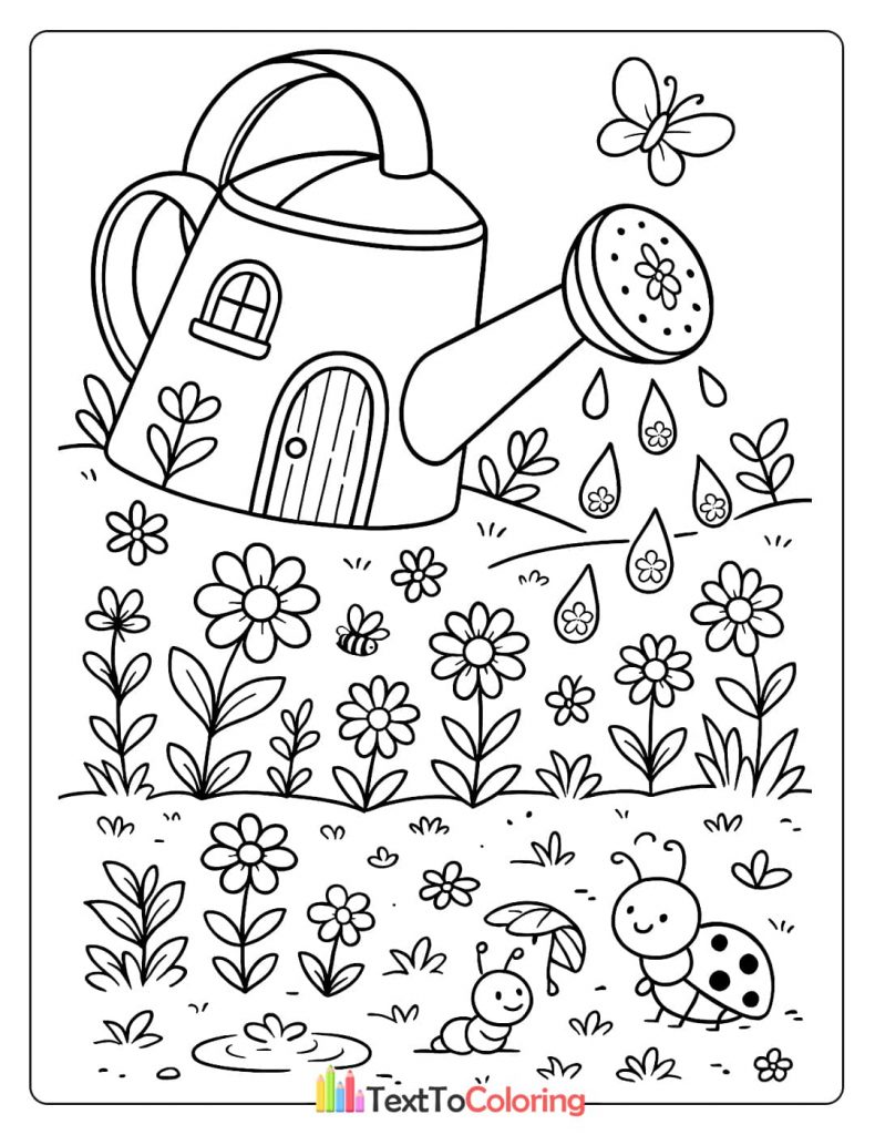 Adorable coloring page of a hedgehog wearing overalls, a leaf hat, and carrying a basket with an apple.