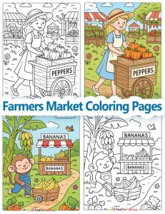 Farmers Market Coloring Pages