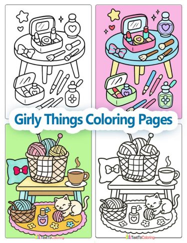 Girly Things Coloring Pages