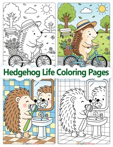 Hedgehog Life Coloring Pages