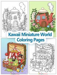 Kawaii Miniature World Coloring Pages