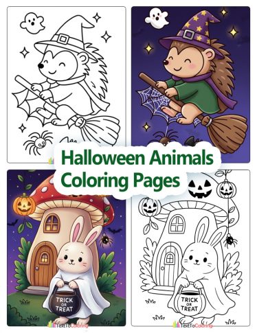Halloween Animals Coloring Pages