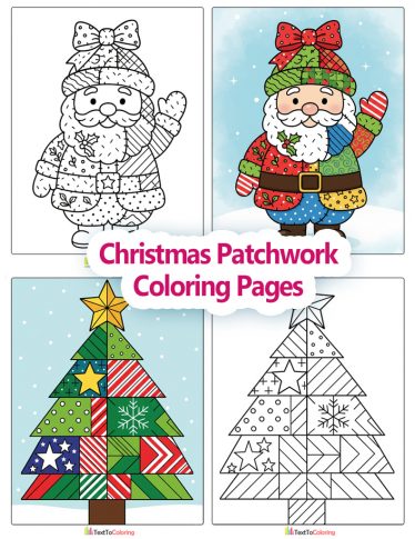 Christmas Patchwork Coloring Pages