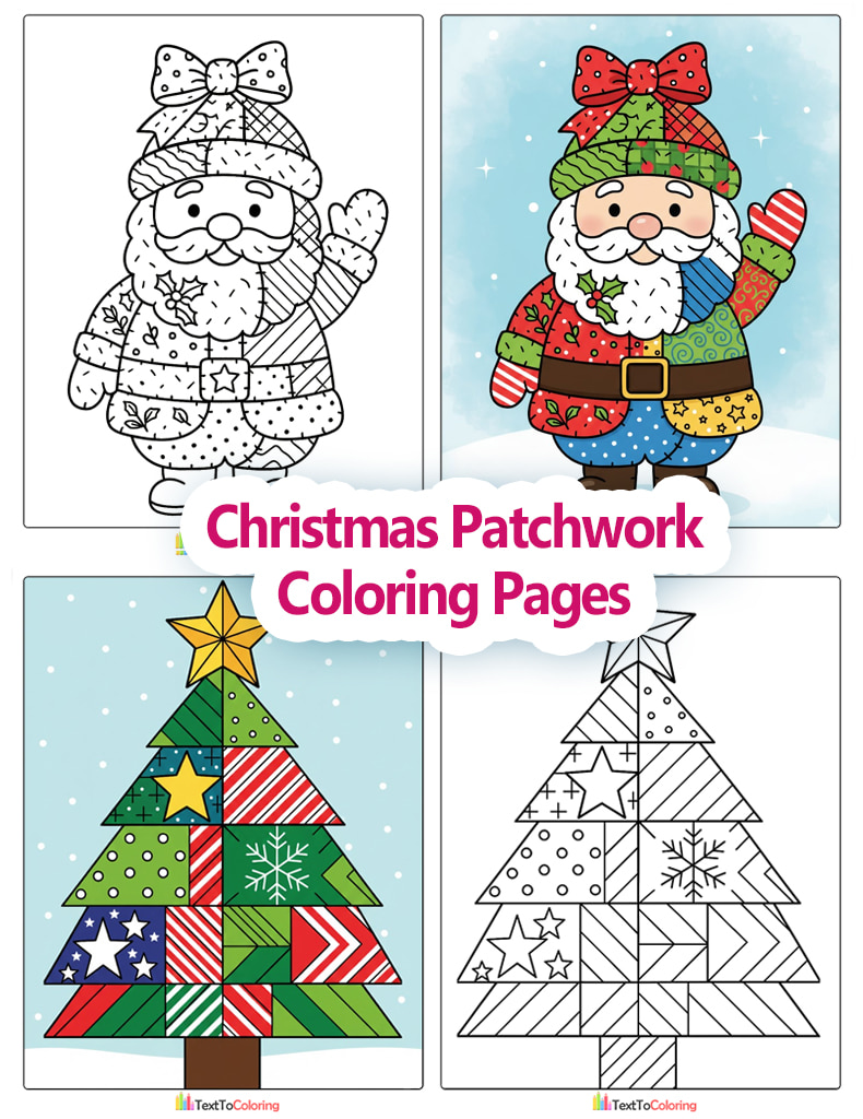 Christmas Patchwork Coloring Pages