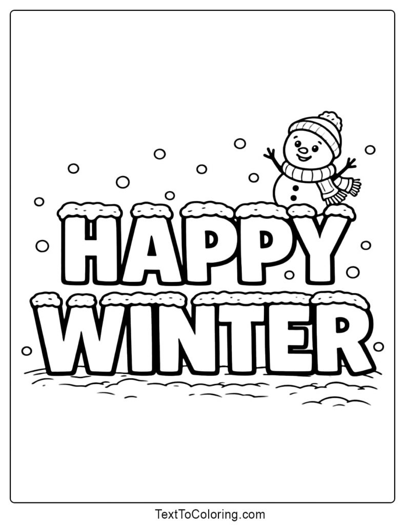 Winter Hat Boots And Scarf Coloring Pages