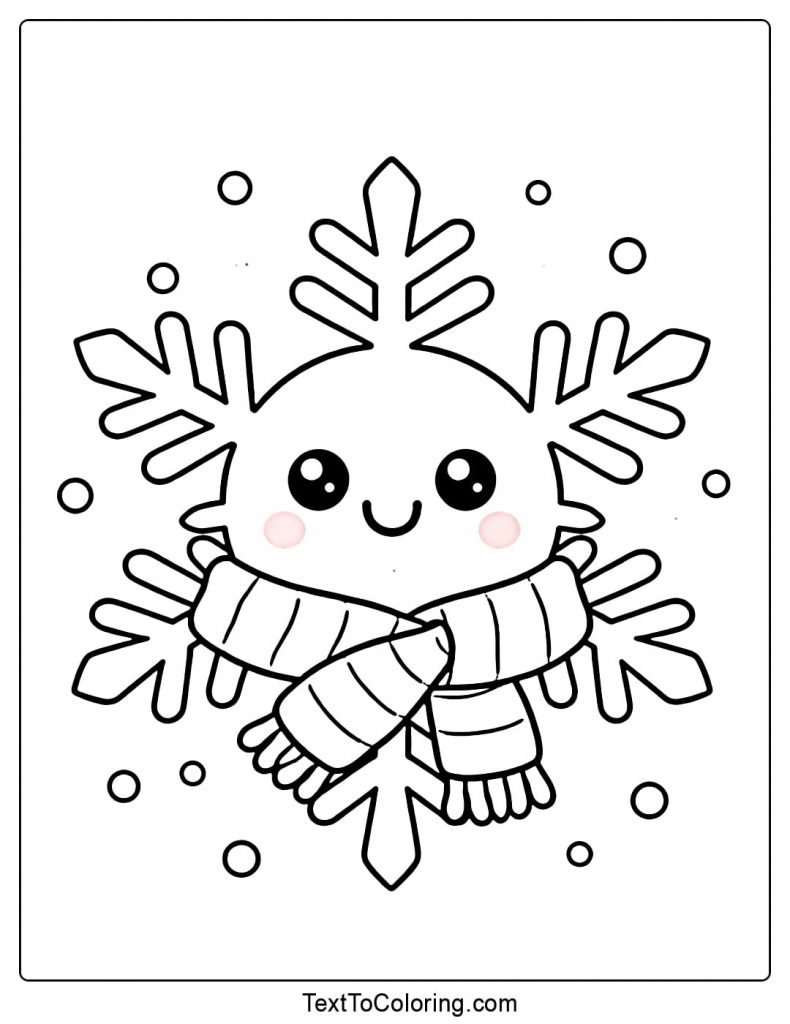 Snowflake Coloring Pages Wearing Scarf