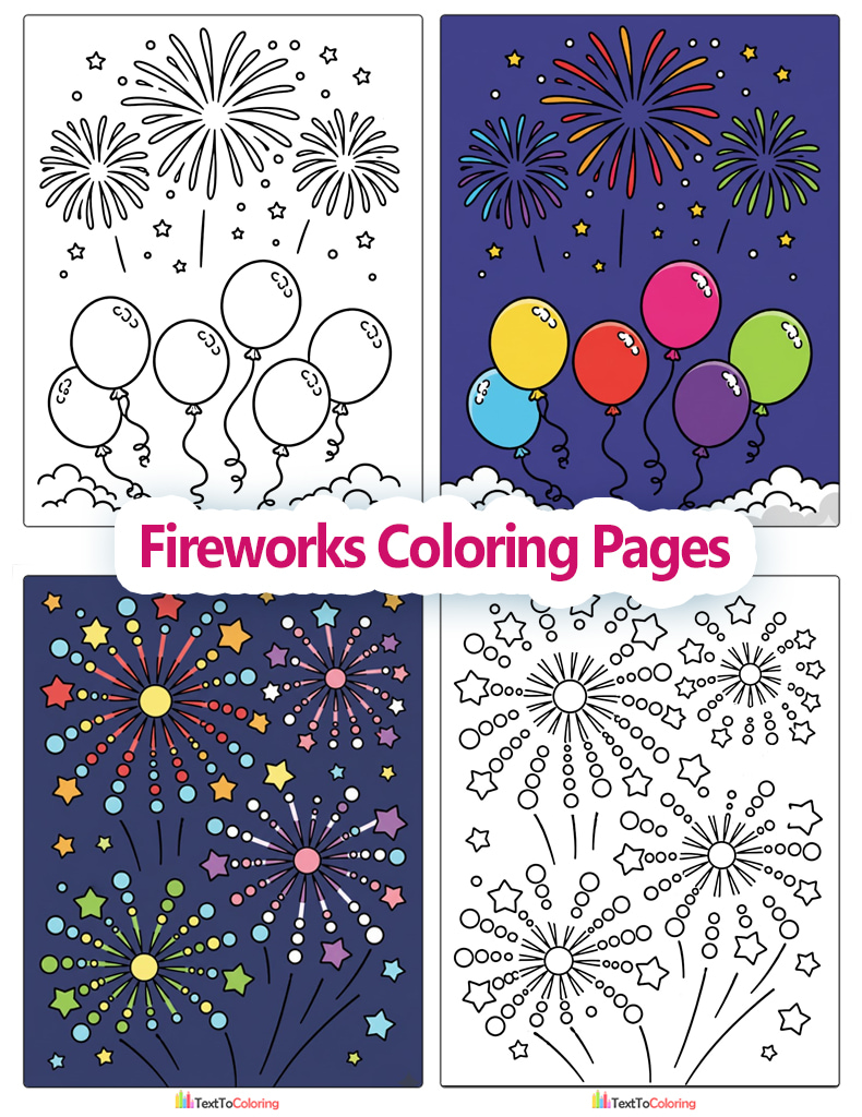 Fireworks Coloring Pages