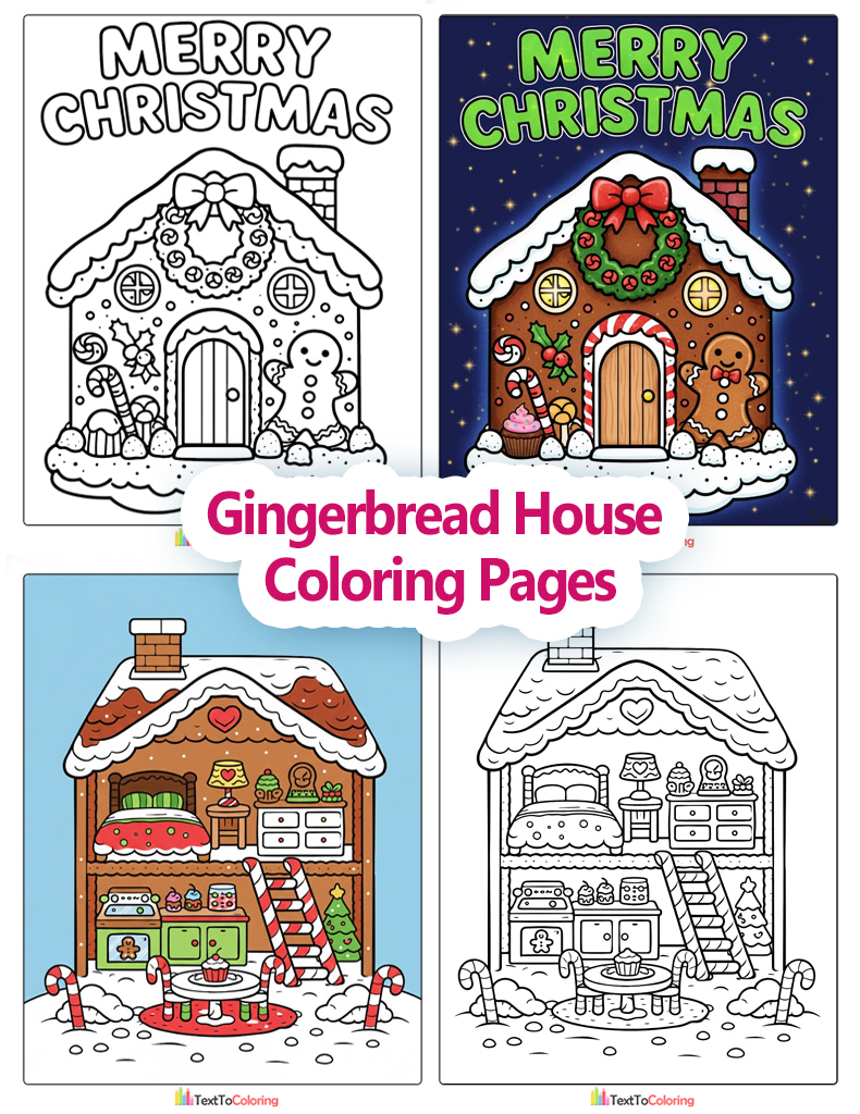 Gingerbread House Coloring Pages
