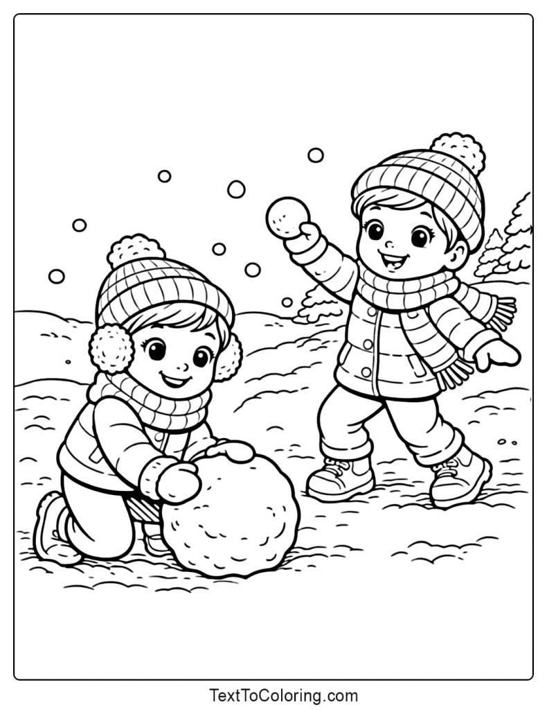 Happy Winter Lettering Coloring Pages