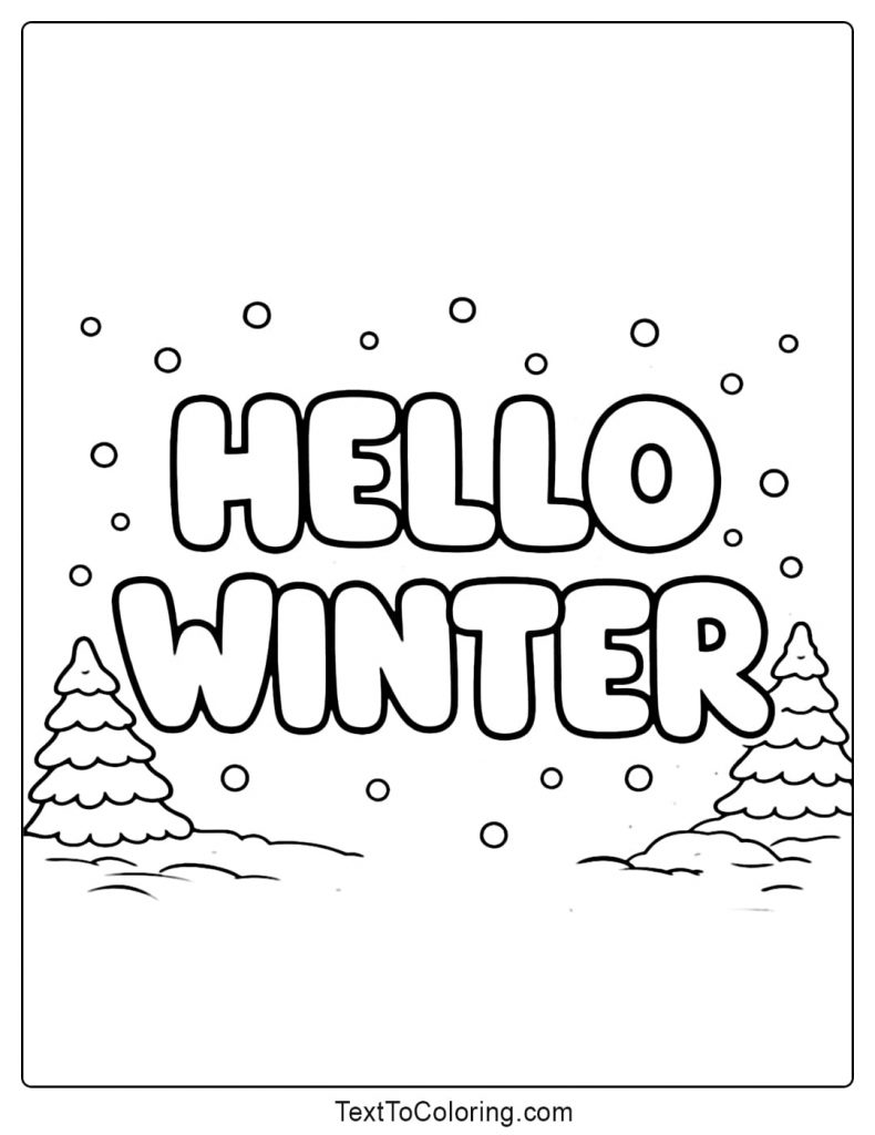 Hello Winter Winter Coloring Pages