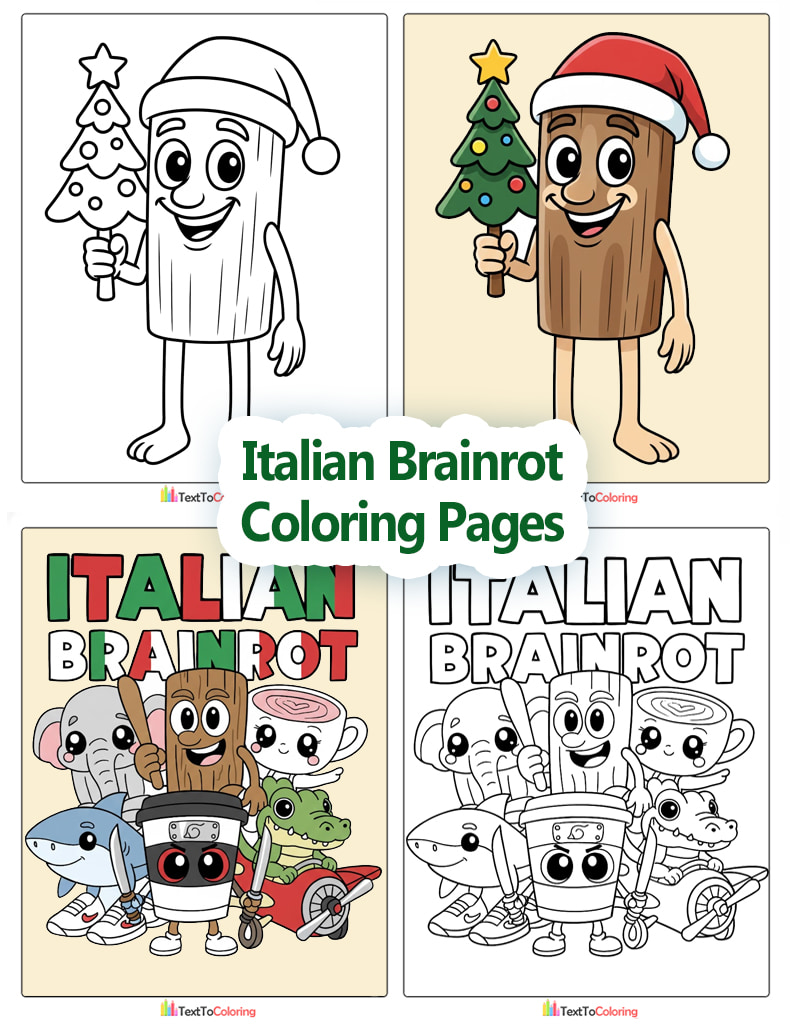 Italian Brainrot Coloring Pages