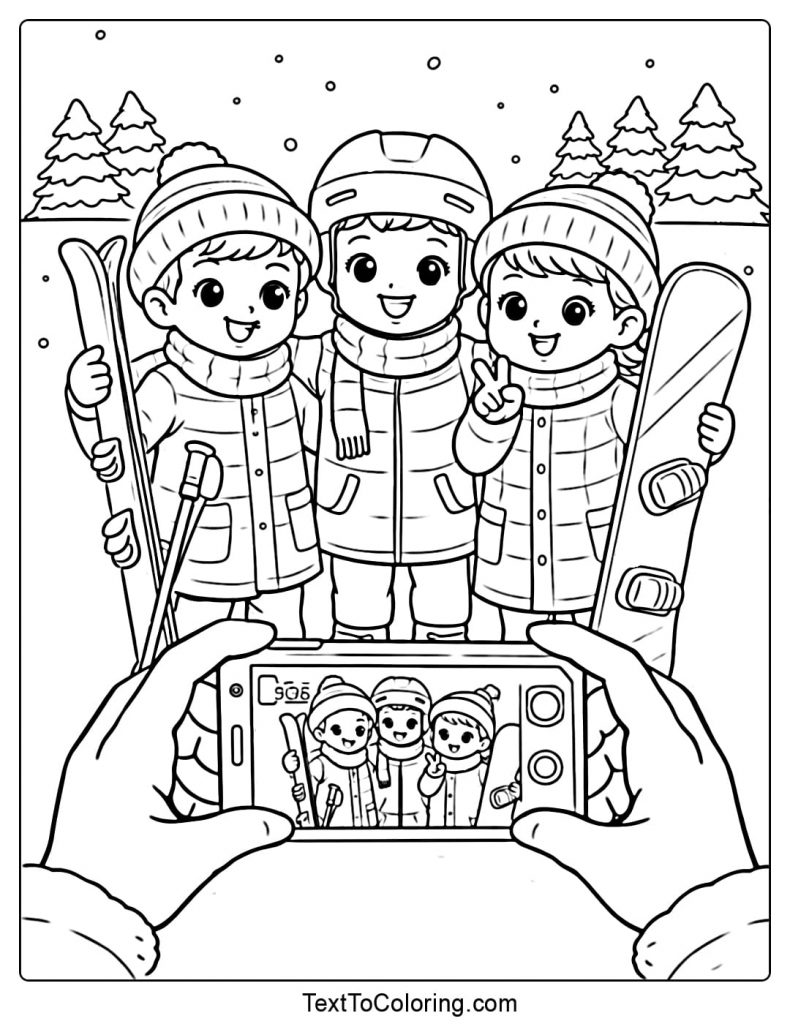 Kids Winter Sports Photo Winter Sports Coloring Pages