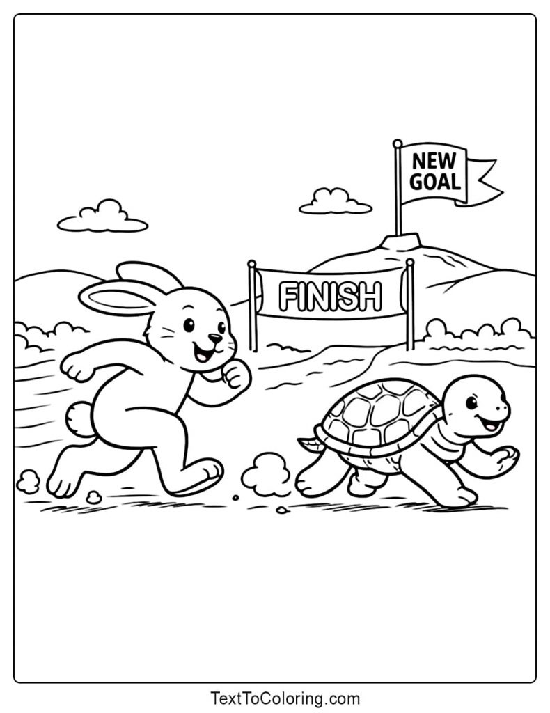 New Goal Happy New Year Coloring Pages