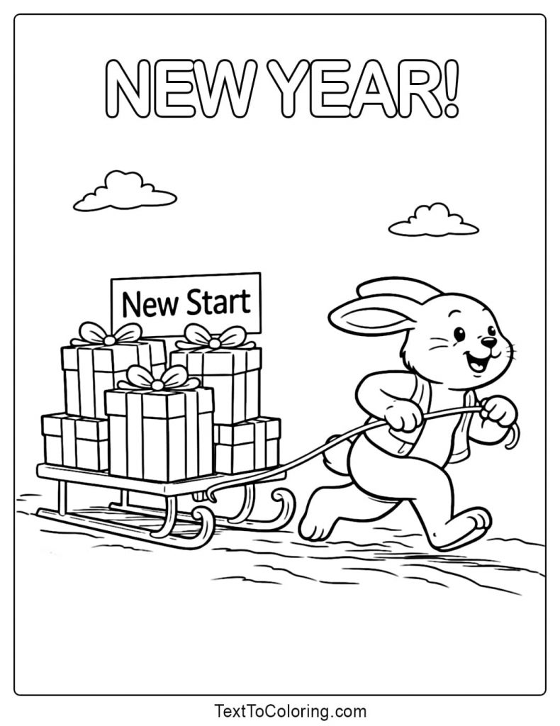 New Start Happy New Year Coloring Pages