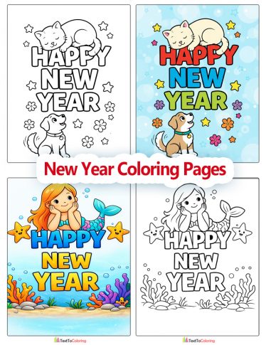 New Year Coloring Pages