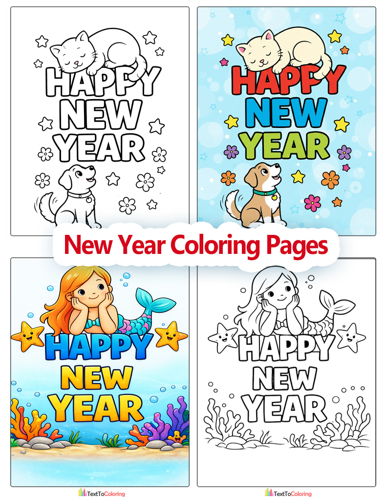 New Year Coloring Pages