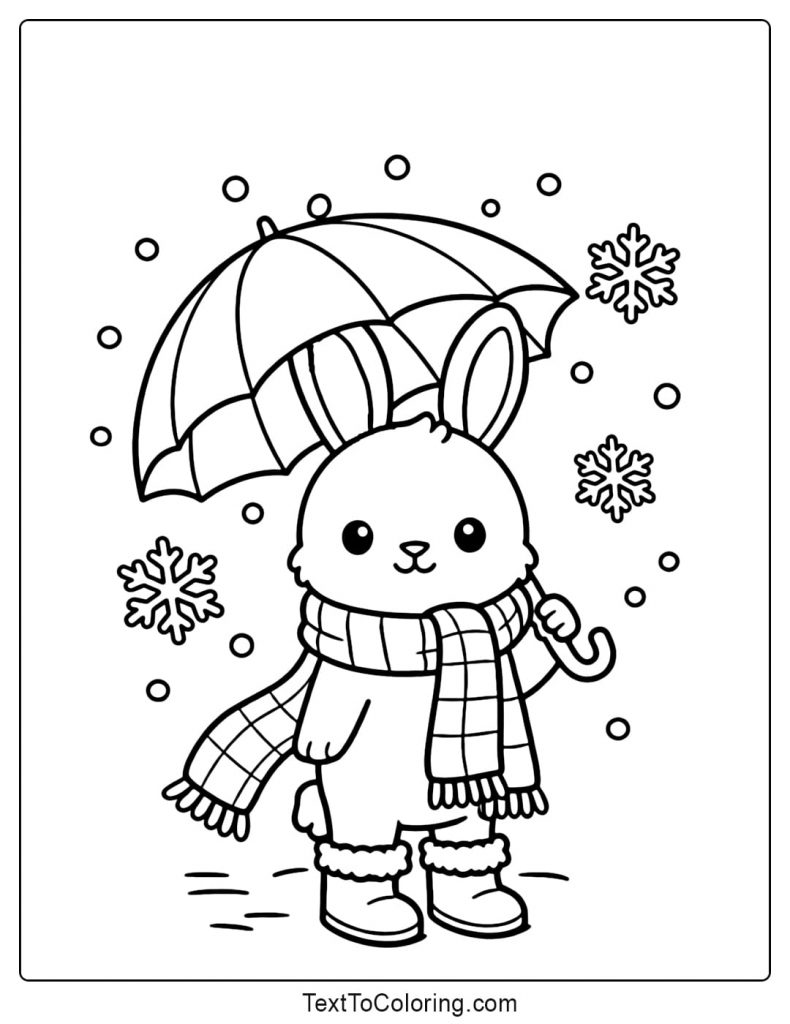Winter Bunny Coloring Pages