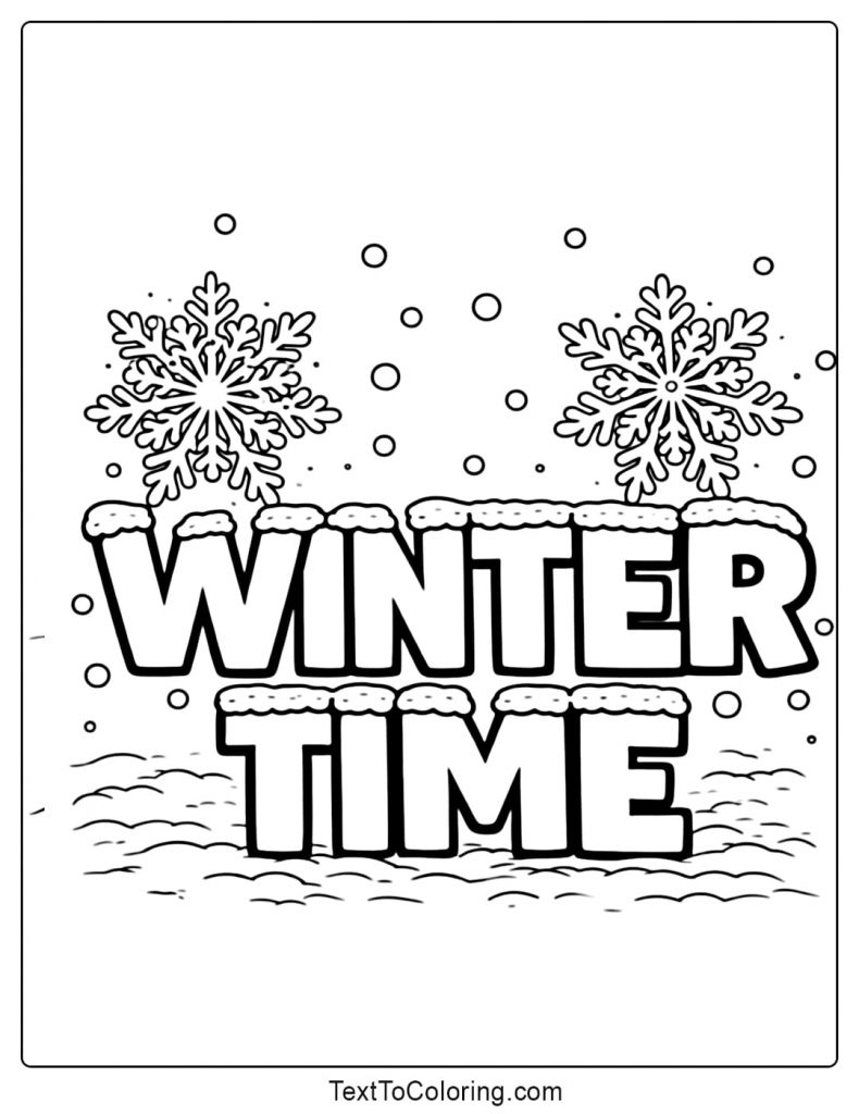 Kids Playing With Snowball Winter Coloring Pages